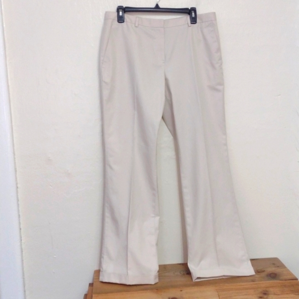 Brooks Brothers 346 Advantage Beige High Waisted Wide Leg Cuffed Pants Size 12